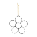 Metalenhanger silhouet bloem 25x25cm zwart