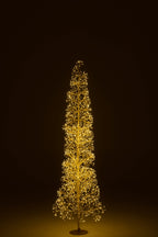 J-Line decoratie Boom - warm witte - ijzer - goud - L - LED