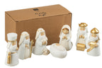J-Line Kerststal Scene 7 Delen Resin Wit/Goud