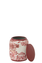 J-Line voorraadpot Moriko - porselein - rood/wit - small