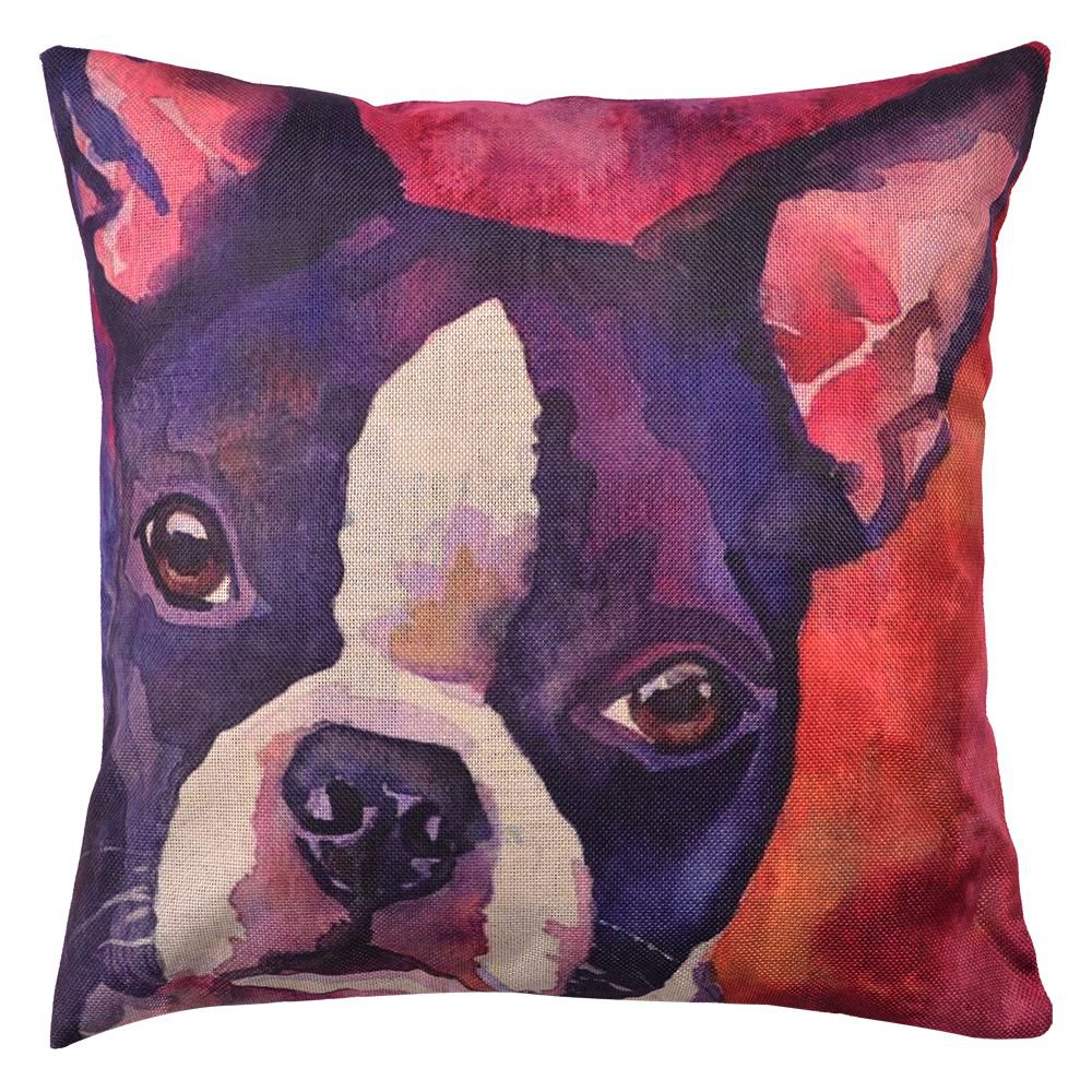 Kussenhoes 43x43 cm Rood Paars Polyester Hond Sierkussenhoes