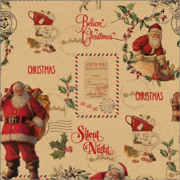 Cadeaupapier - inpakpapier - Santa mail - 50 cm x 100 meter