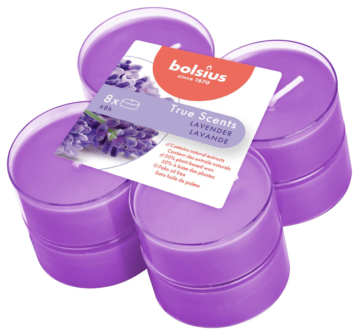 True Scents maxilicht 8 stuks Lavendel