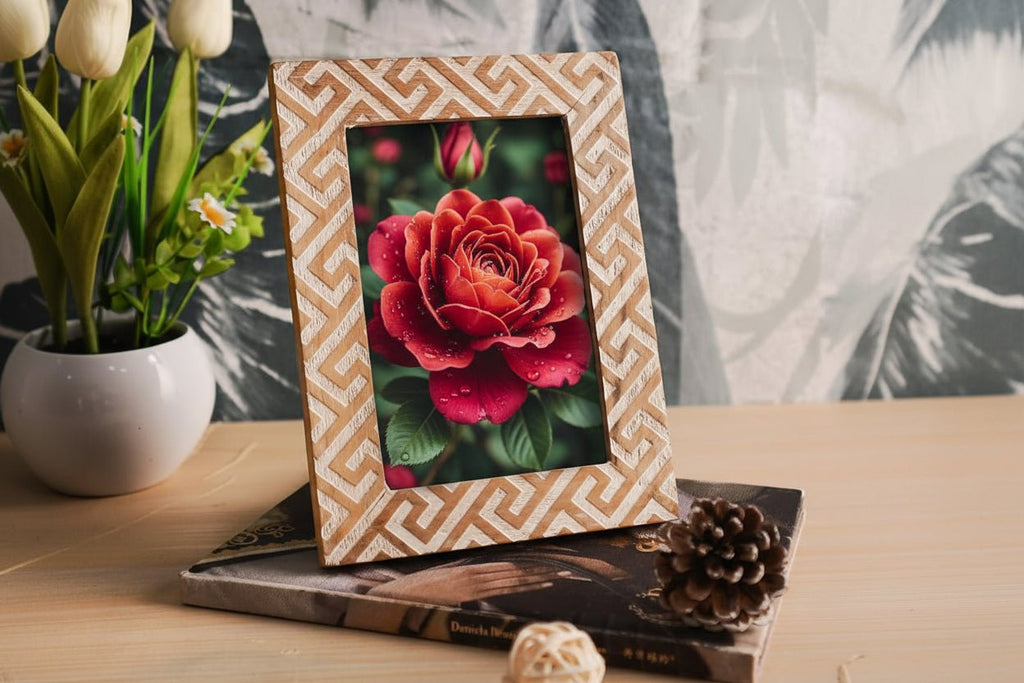 Fotolijst | Sylvan geometrisch houten tafelblad | 10x15cm