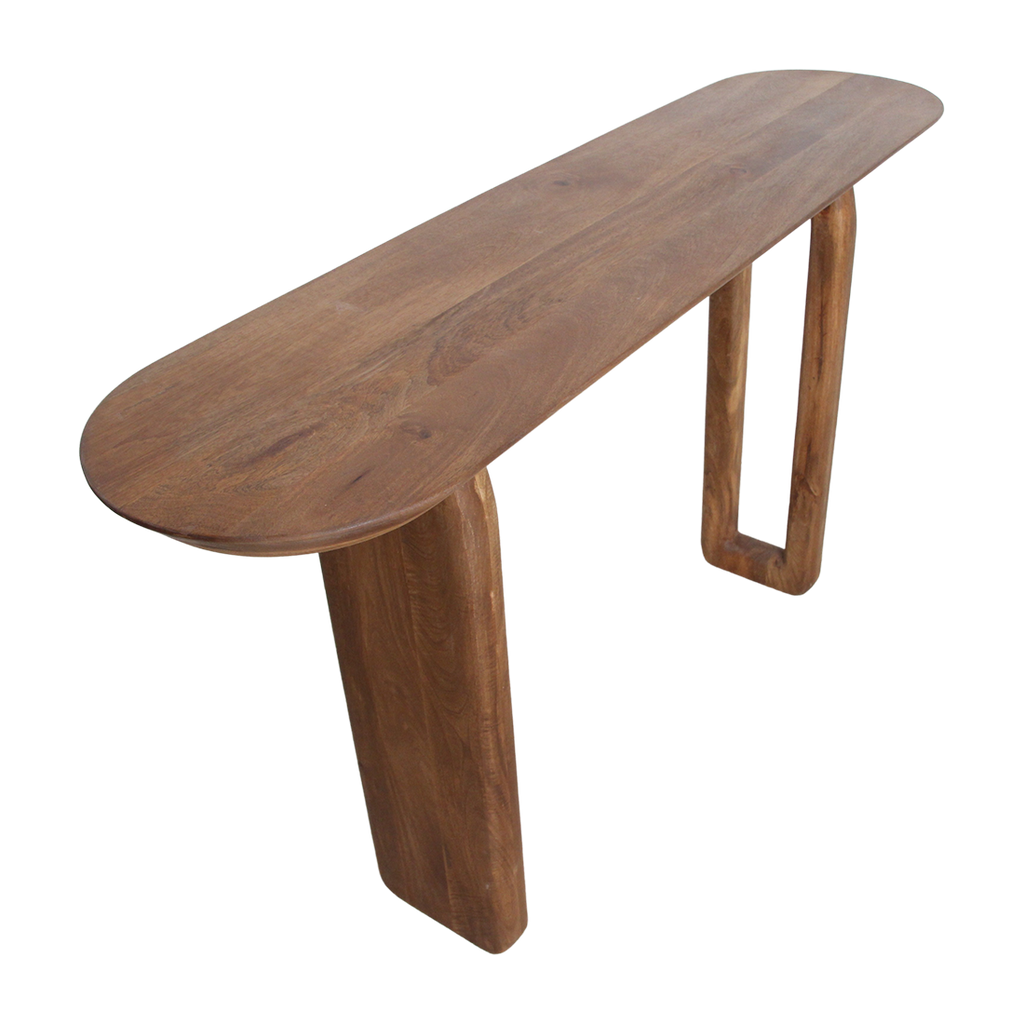 Bullnose consoletafel mangohout bruin - 140cm