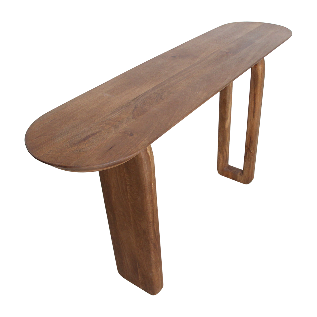 Bullnose consoletafel mangohout bruin - 140cm