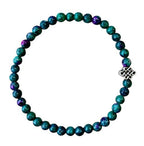 Dames armband Robijn in Zoïsiet 5 mm met oneindige geluksknoop