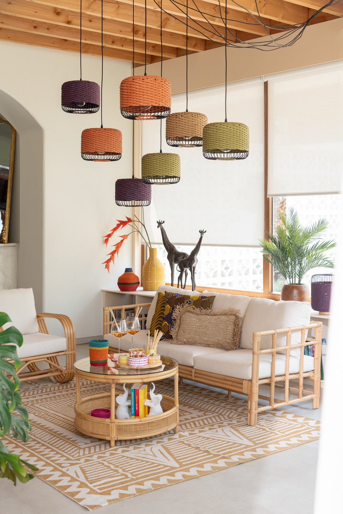 J-Line Plafondlamp Metaal Naturel