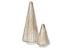 J-Line Kerstboom - glas - goud/transparant - large