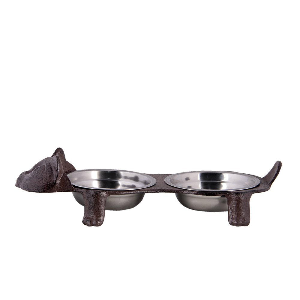 Voerbak hond Kat 42x18x8 cm Bruin IJzer Voerbak Kat