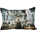 Canvas kussen winter hert 40x60cm