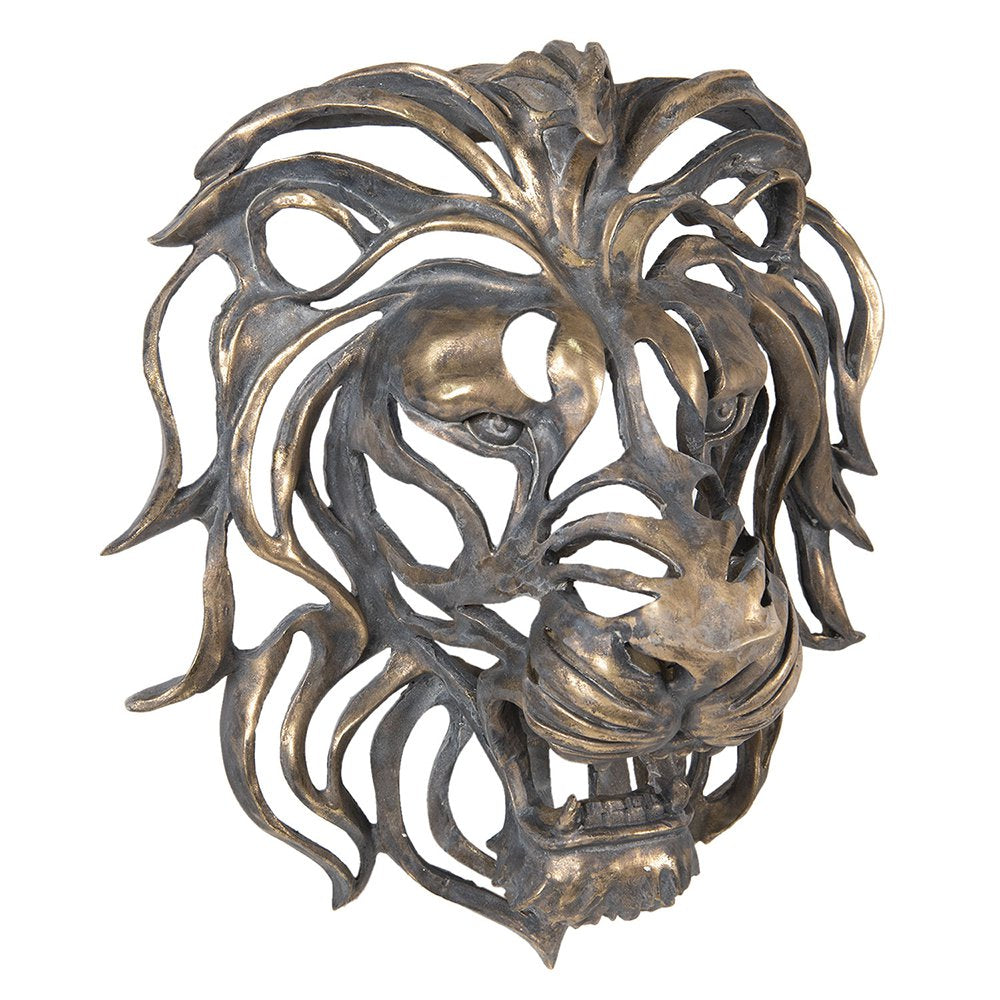 Beeld Leeuw 42x23x46 cm Bruin Polyresin
