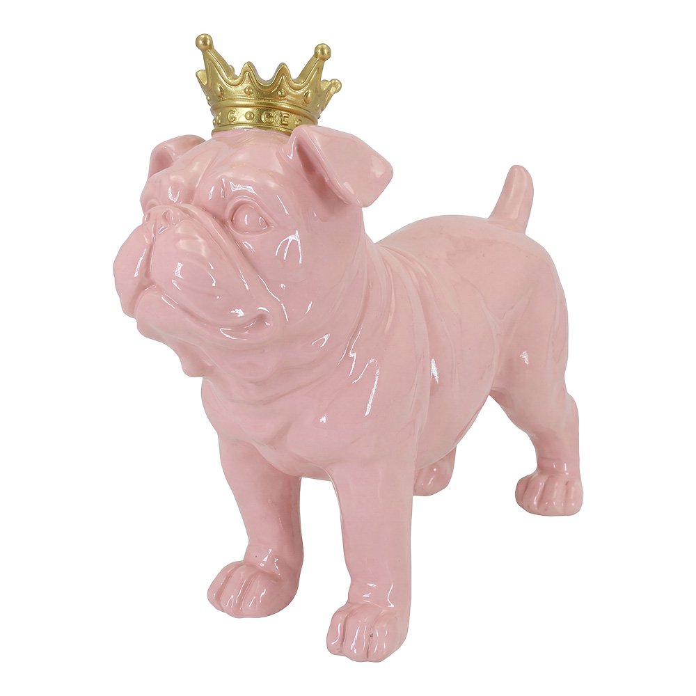 Decoratie Beeld Hond Roze Kunststof