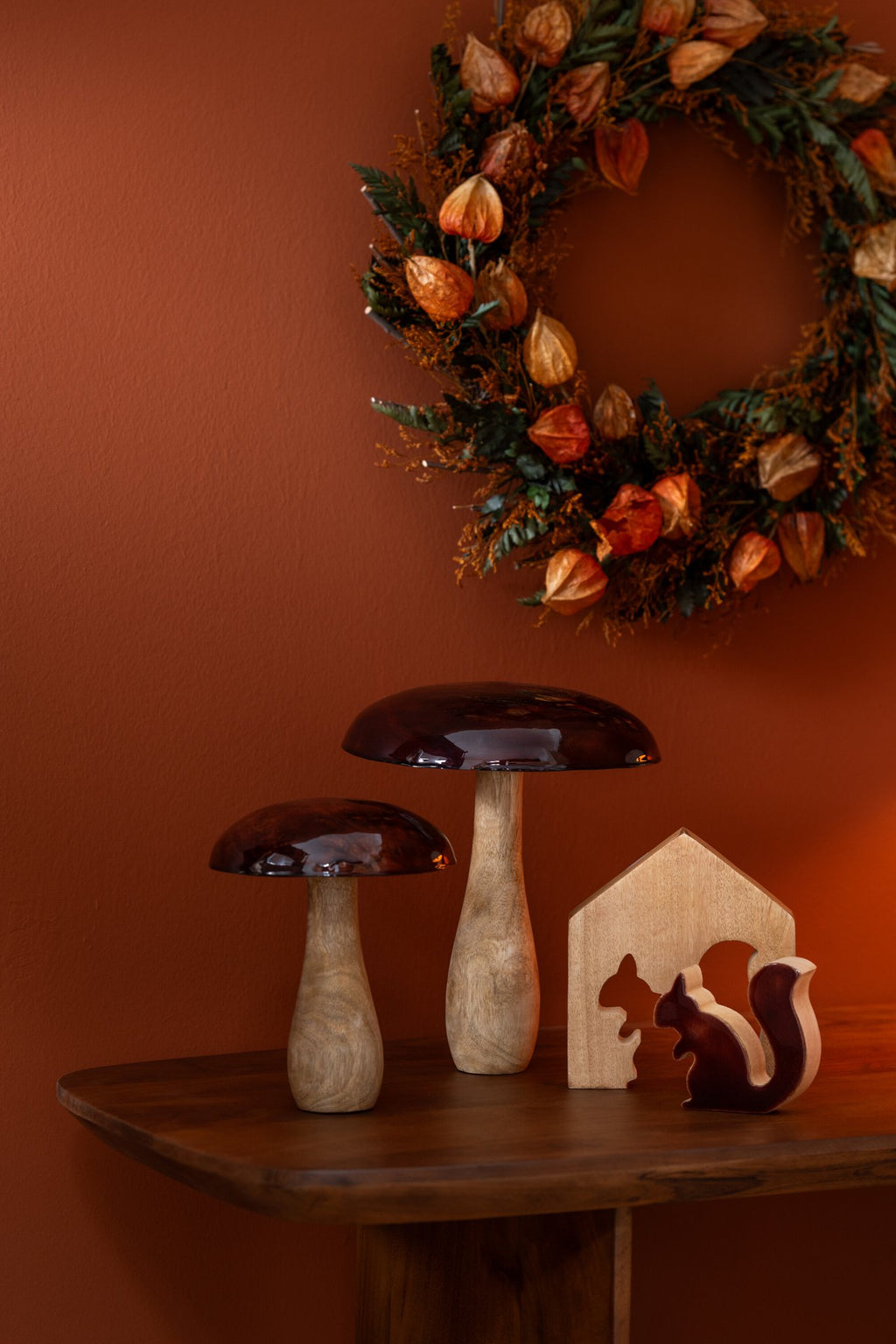J-Line decoratie Eekhoorn In Huis - hout - naturel/bruin - L