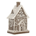 Gingerbread house met LED 16x10x23 cm Bruin Kunststof