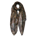 Sjaal Dames Print 90x180 cm Bruin Synthetisch Bladeren Shawl Dames