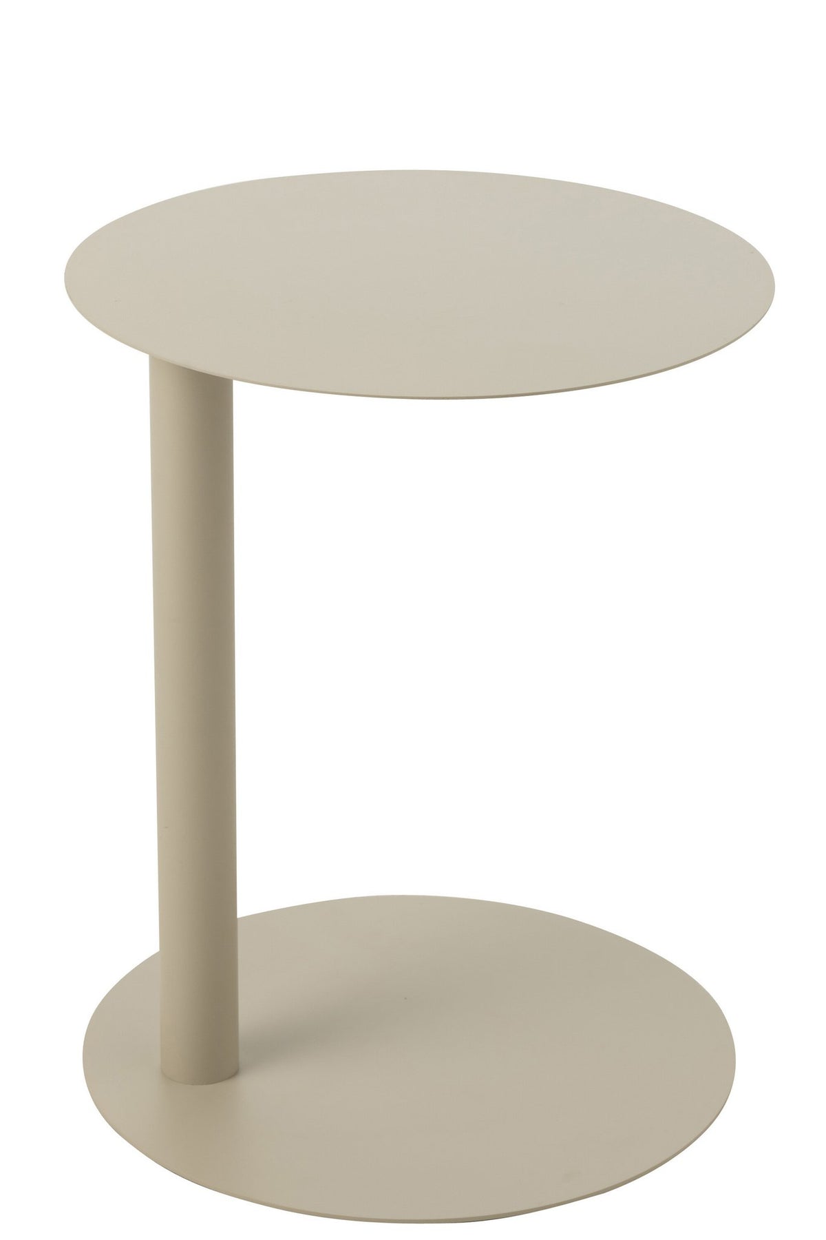 J-Line Bijzettafel Rond Metaal Beige