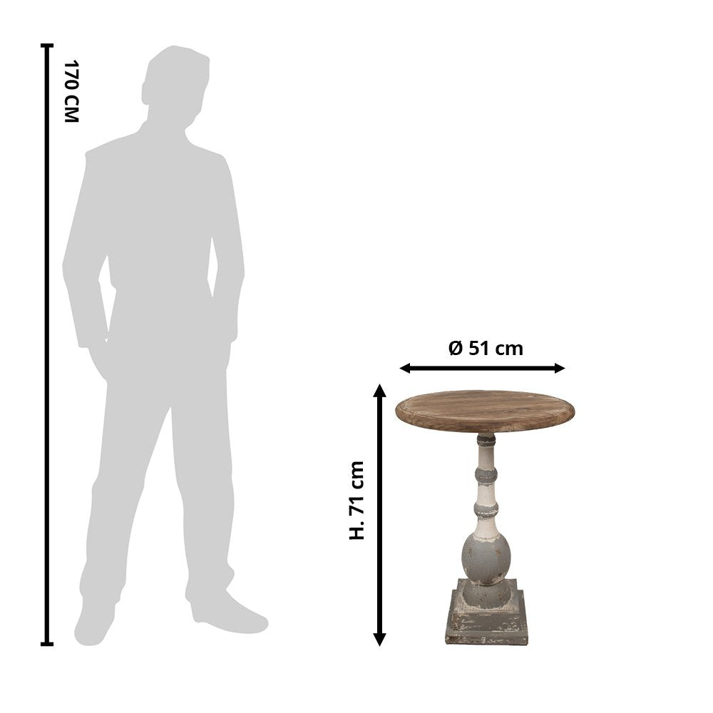 Bijzettafel Ø 51x71 cm Bruin Hout
