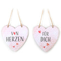 Metalen hanger hard met tekst 12x12cm assorti