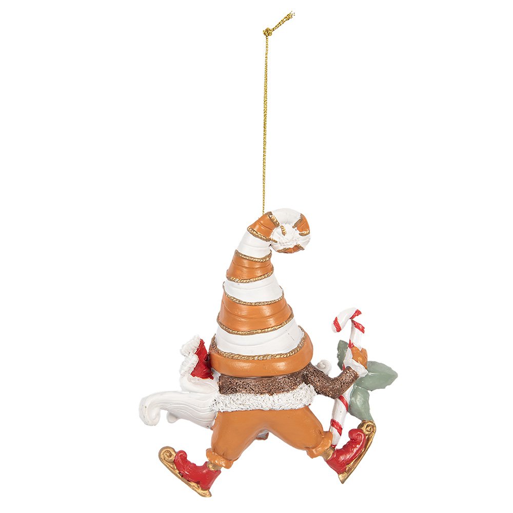 Kersthanger Kabouter 8x4x10 cm Oranje Kunststof