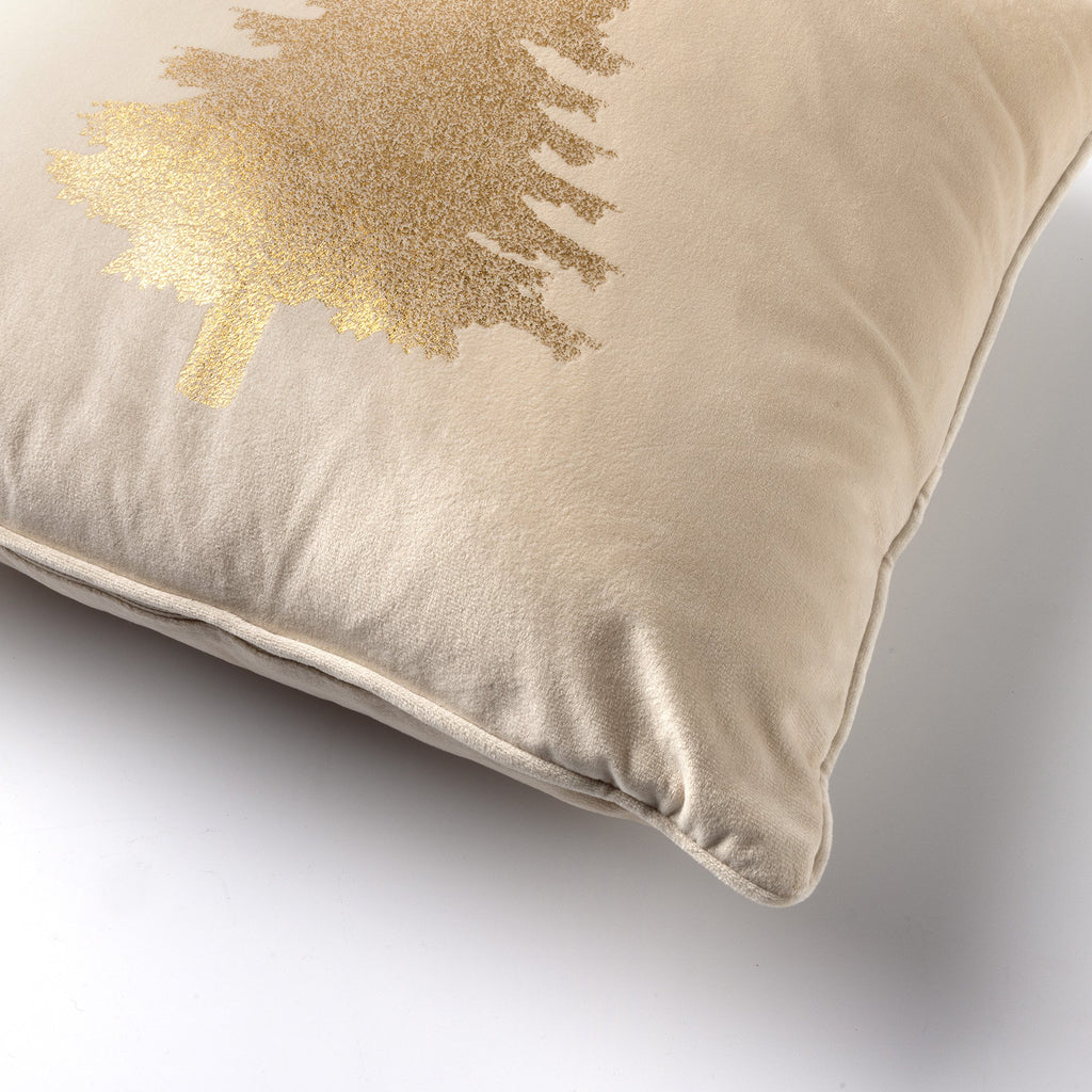 Textino Tree - Kussen 45x45 - Kerstdecoratie - Fluweel - Whisper White - Wit