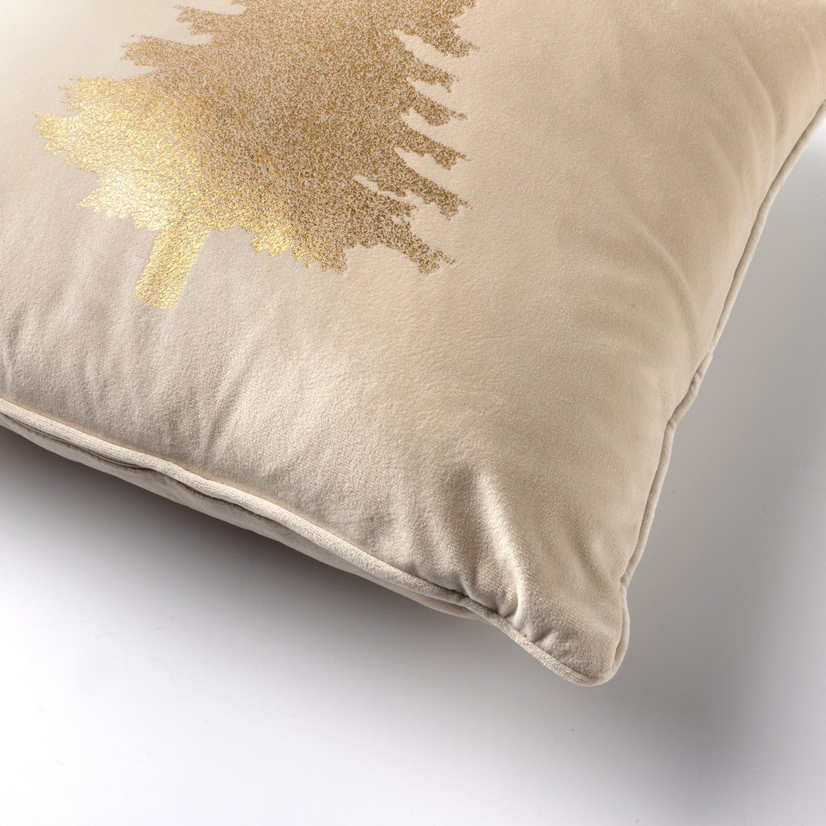 Textino Tree - Kussen 45x45 - Kerstdecoratie - Fluweel - Whisper White - Wit