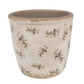 Bloempot Ø 14x13 cm beige blauw keramiek olijven bloempot binnen