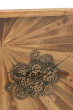 J-Line wandklok Vierkant - hout - naturel - L