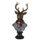 Beeld Hert 10x9x23 cm Bruin Polyresin