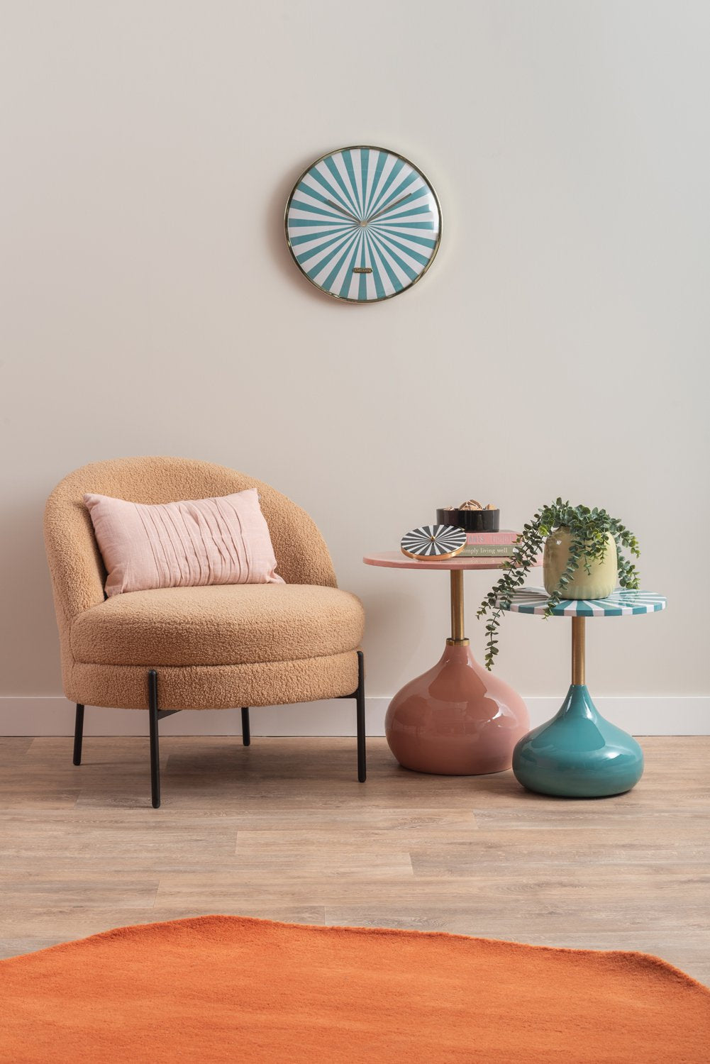 Wandklok Candy Swirl Dome