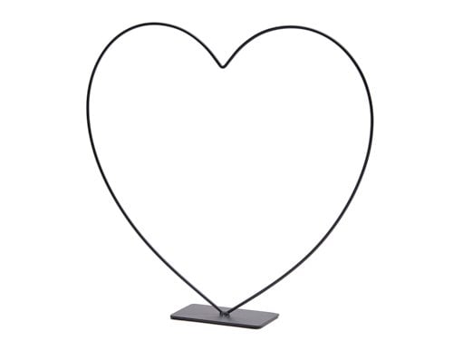 Metalen hart op voet 39cm zwart