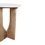 Kuching bijzettafel marmer wit - 30x30x50 cm