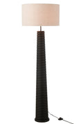J-Line vloerlamp Schroefdraad Ailanthus - hout - zwart/grijs