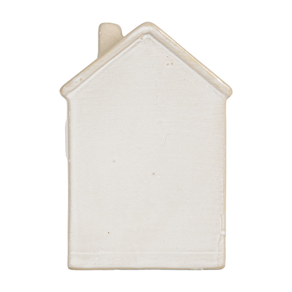 Decoratie Huis met LED 8x5x12 cm Beige Keramiek