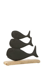 J-Line decoratie Walvis Op Voet - aluminium - zwart - large