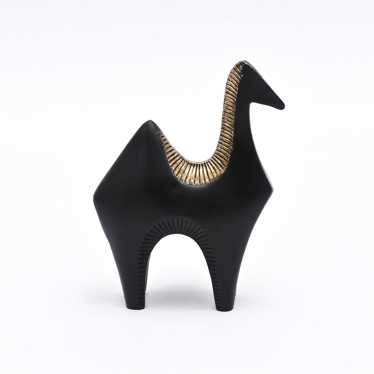 Modern zwart paardsculptuur – abstract decoratief beeldje voor