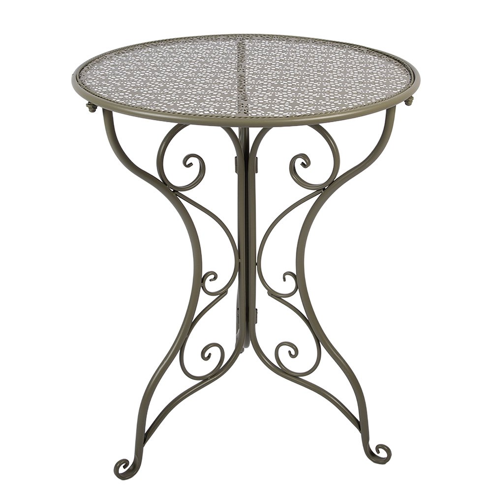 Bistroset Bistrotafel Bistrostoel 3-delig Ø 60x70 / 50x40x93 cm Groen Metaal