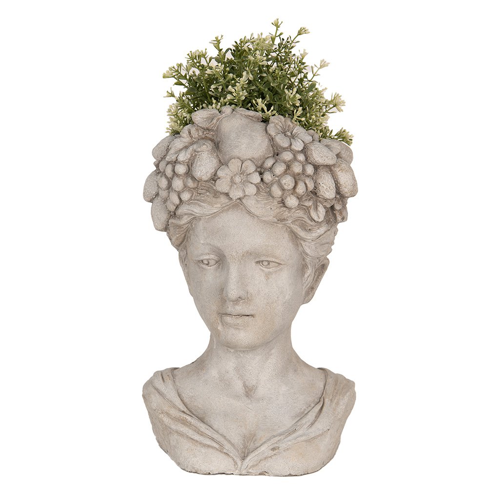 Bloempot Binnen Hoofd 22x21x35 cm Grijs Steen Bloempot