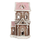 Gingerbread house met LED 15x12x20 cm Bruin Kunststof