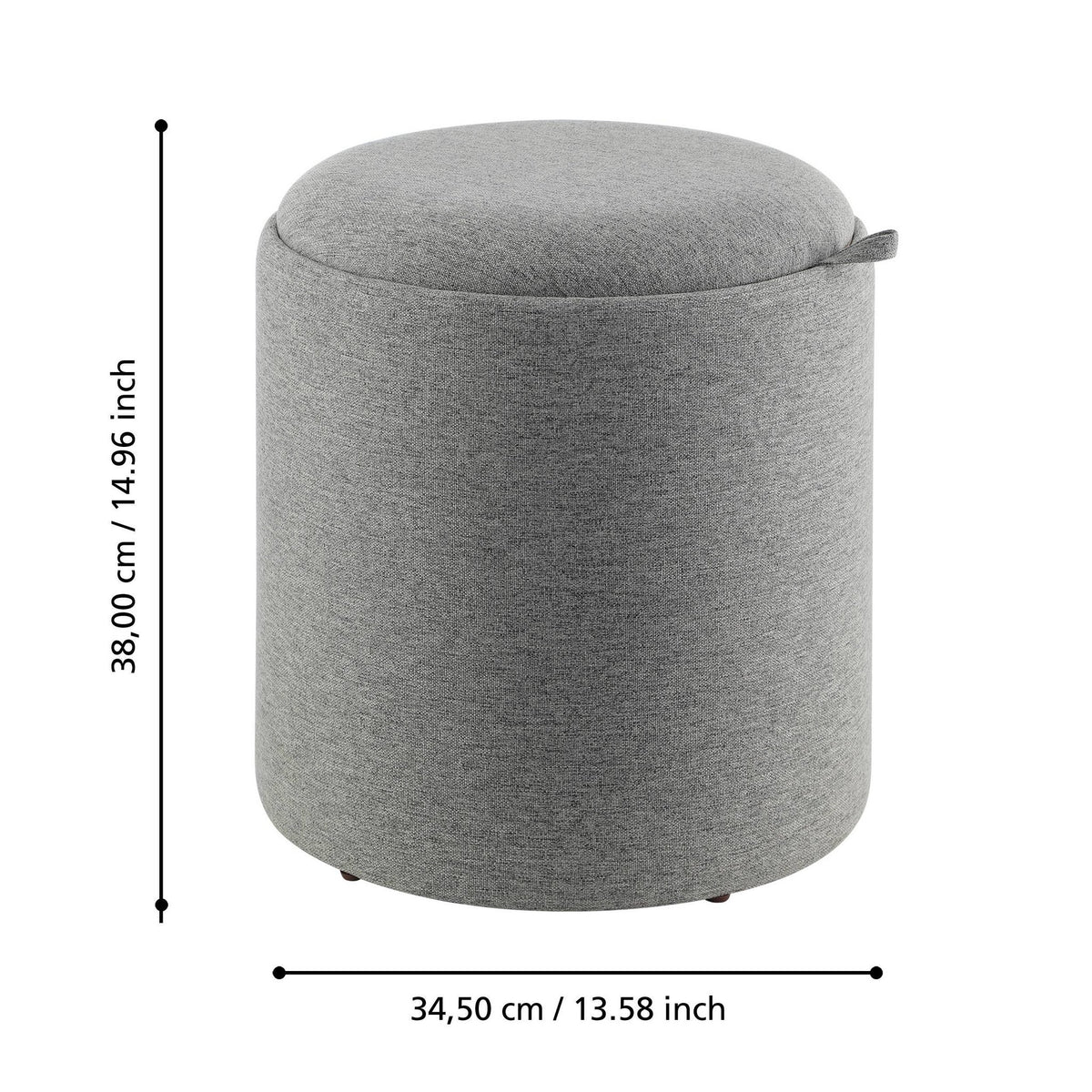 Hocker Mashike Grijs 39x44 cm
