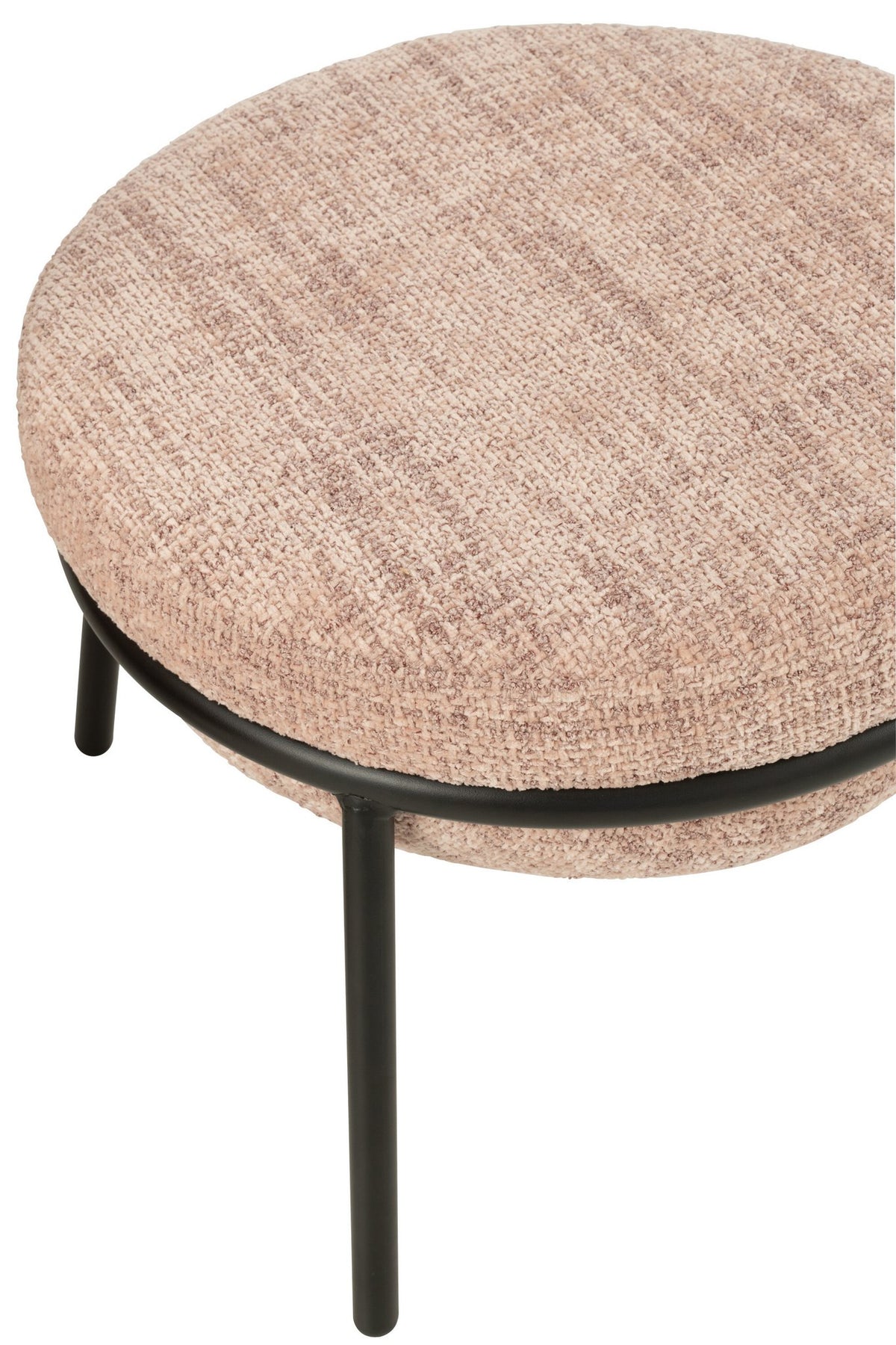 J-Line loungestoel + poef - ijzer - roze/zwart