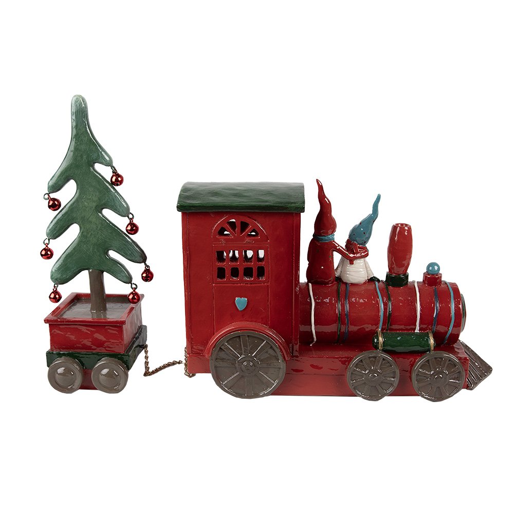 Kerstdecoratie met LED-verlichting Trein 30x7x21 cm Rood Kunststof
