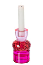 J-Line kandelaar - glas - kerstrood/fuchsia - small