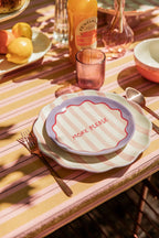 Mag dinerbord geel roze oranje rood 4 assorti
