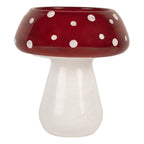 Waxinelichthouder Ø 8x9 cm Rood Wit Glas