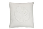 J-Line kussen Blad Vierkant - polyester - wit