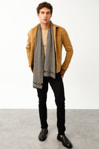 Mannen Gordion sjaal zwart-beige