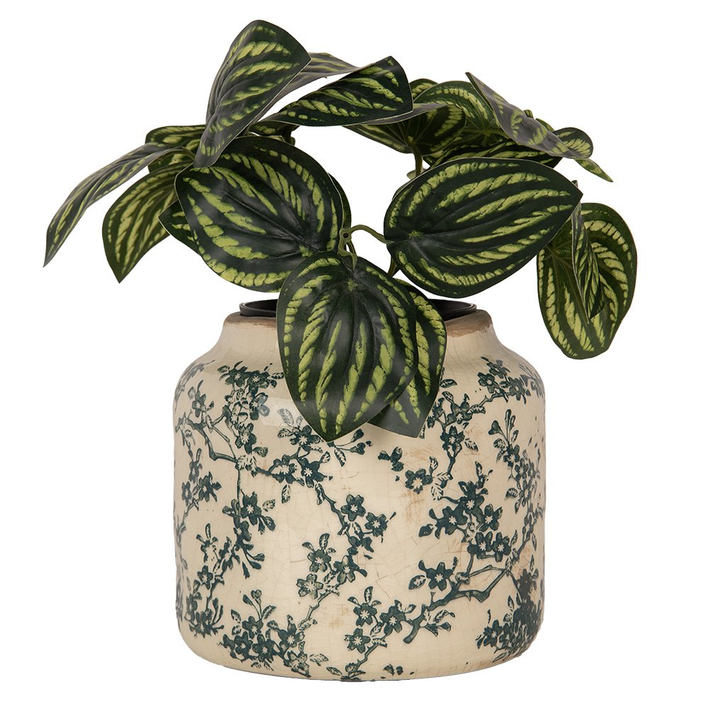 Bloempot Ø 16x15 cm Beige Groen Keramiek
