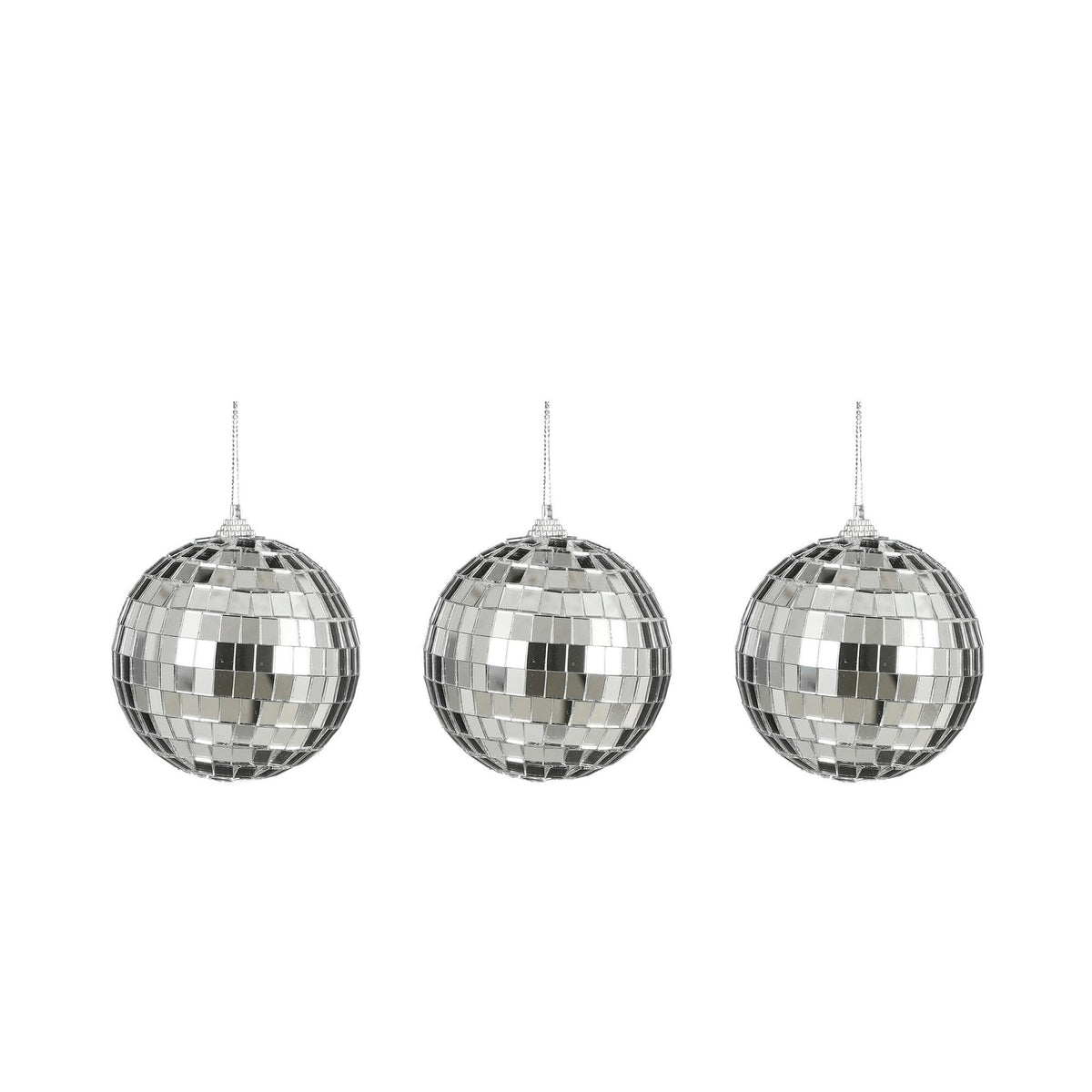 Spiegel bal zilver 3 stuks