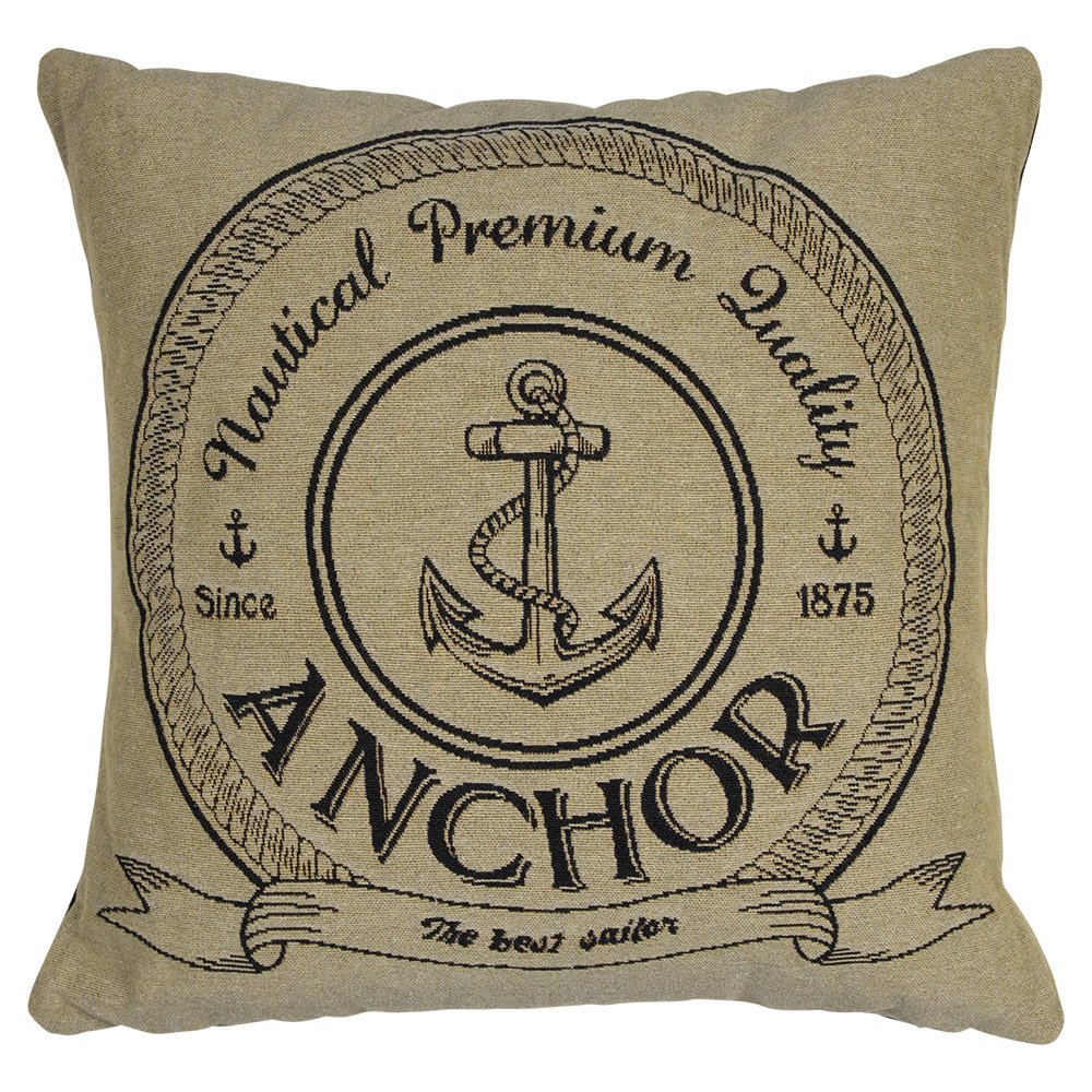 Gobelin kussen antraciet anchor 45x45cm*